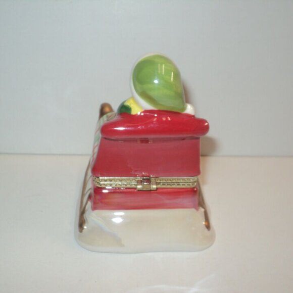 Mr. Christmas Music Box Ornament Boy on Sled, Deck the Halls 2014 Vintage 4 3/4" - Picture 3 of 5